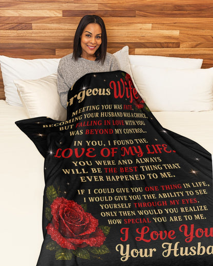 JANUARY WIFE BLANKET – To My Gorgeous Wife I Love You – Romantic Gift From Husband (SKU2605-134)