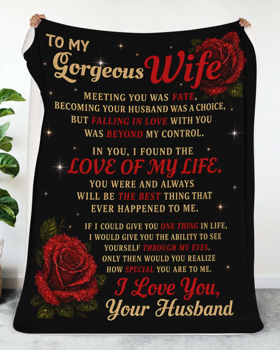 JANUARY WIFE BLANKET – To My Gorgeous Wife I Love You – Romantic Gift From Husband (SKU2605-134)