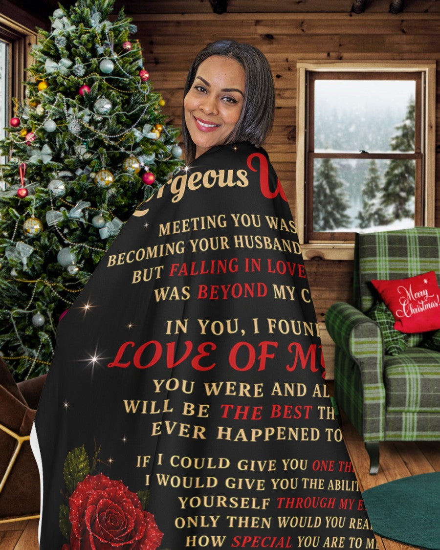 JANUARY WIFE BLANKET – To My Gorgeous Wife I Love You – Romantic Gift From Husband (SKU2605-134)