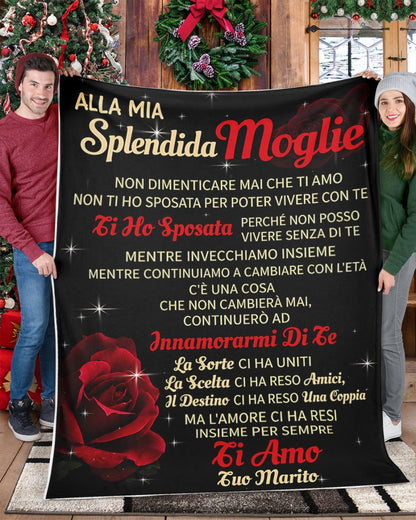 Coperta in Pile Regalo per Moglie da Marito – Idea Regalo Romantica Anniversario e Compleanno (SKU2605-367)