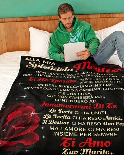 Coperta in Pile Regalo per Moglie da Marito – Idea Regalo Romantica Anniversario e Compleanno (SKU2605-367)