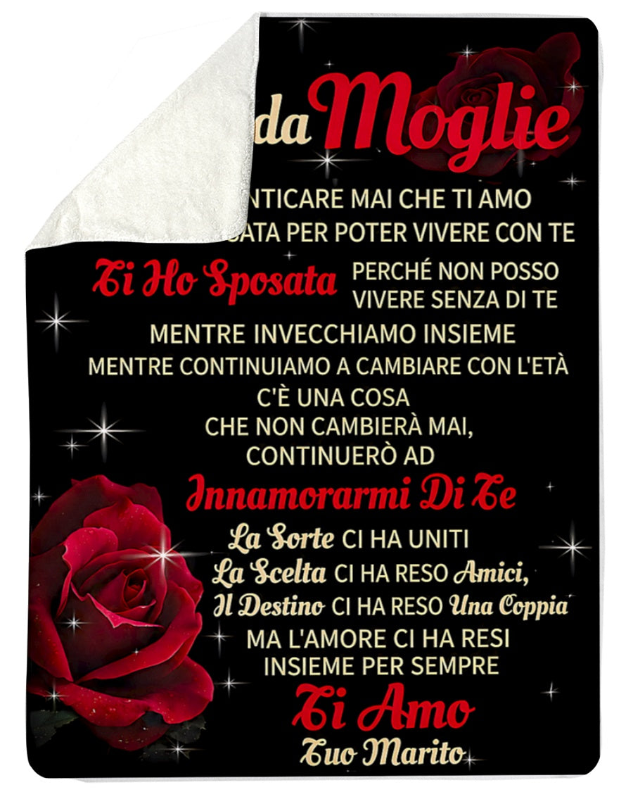 Coperta in Pile Regalo per Moglie da Marito – Idea Regalo Romantica Anniversario e Compleanno (SKU2605-367)