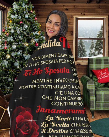 Coperta in Pile Regalo per Moglie da Marito – Idea Regalo Romantica Anniversario e Compleanno (SKU2605-367)
