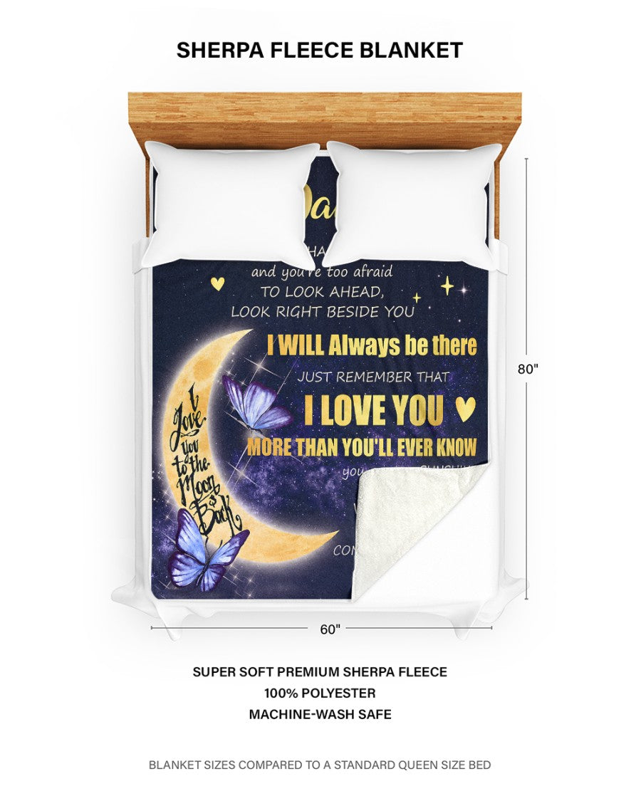 TO MY DAUGHTER BLANKET – I Love You More Than You'll Ever Know – Moon Hug Gift From Mom To Daughter (SKU2605-448)