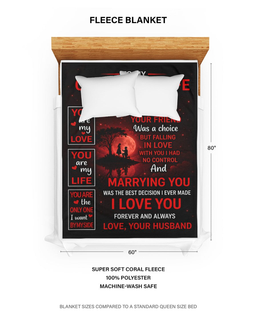 BLANKET - FROM HUSBAND TO WIFE - MARRYING YOU WAS THE BEST DECISION I EVER MADE - (SKU2606-34)