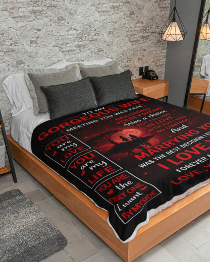 BLANKET - FROM HUSBAND TO WIFE - MARRYING YOU WAS THE BEST DECISION I EVER MADE - (SKU2606-34)