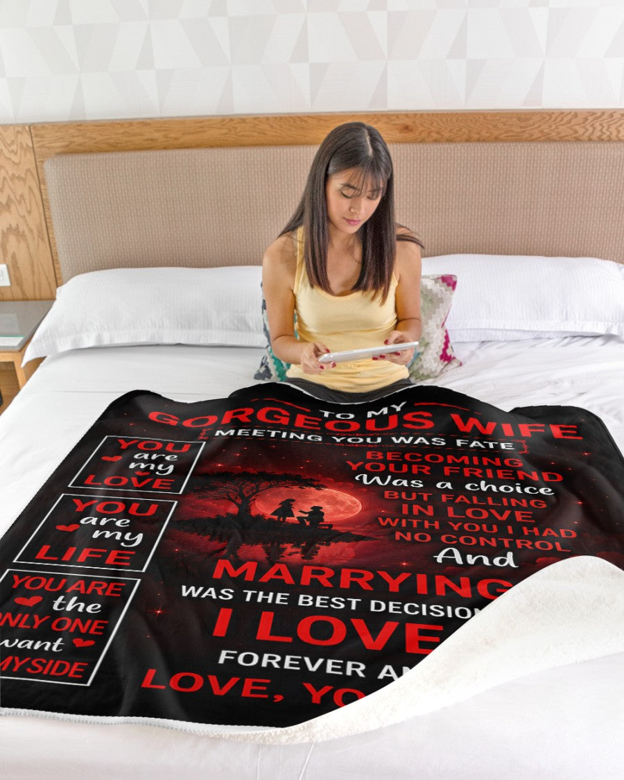 BLANKET - FROM HUSBAND TO WIFE - MARRYING YOU WAS THE BEST DECISION I EVER MADE - (SKU2606-34)