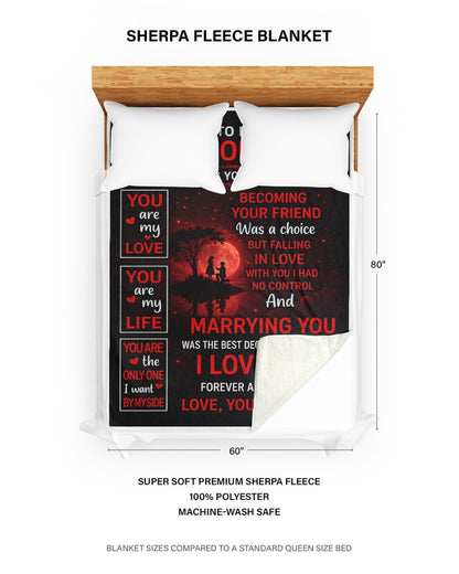 BLANKET - FROM HUSBAND TO WIFE - MARRYING YOU WAS THE BEST DECISION I EVER MADE - (SKU2606-34)