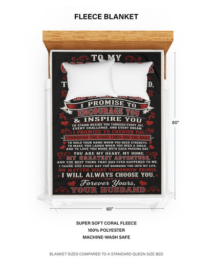 BLANKET - FROM HUSBAND TO WIFE - To My Gorgeous Wife, I Will Always Choose You - (SKU2607-297)