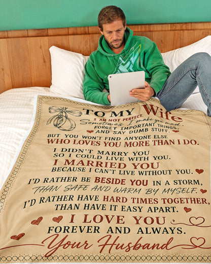 BLANKET - From Husband To Wife - I Love You Forever And Always - Meaningful Gift For Wife (SKU2608-55)