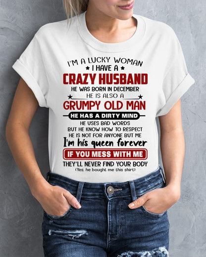 DECEMBER - TO MY WIFE - I'M A LUCKY WOMAN - GIFT FROM HUSBAND - KATE12 (SKU12-282-12)