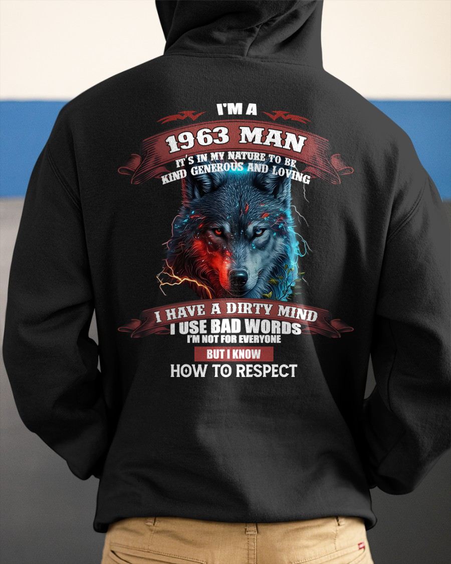 BORN IN 1963 - KNOW HOW TO RESPECT - BIRTHDAY T-SHIRT FOR MEN - Us1963 (SKU12-286-1963)