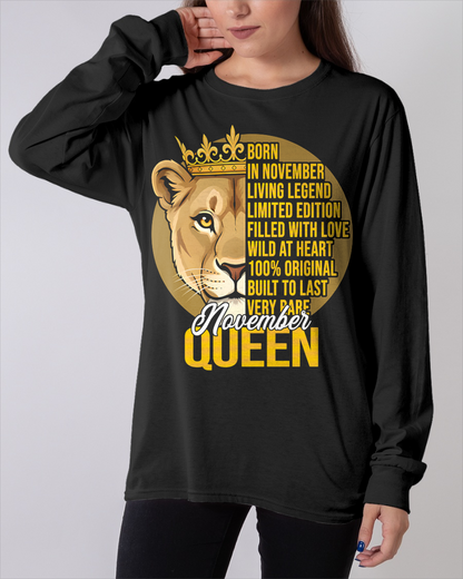 NOVEMBER – November Girl Shirt Born In November Living Legend Limited Edition Wild At Heart Very Rare (SKU2602-223-11)
