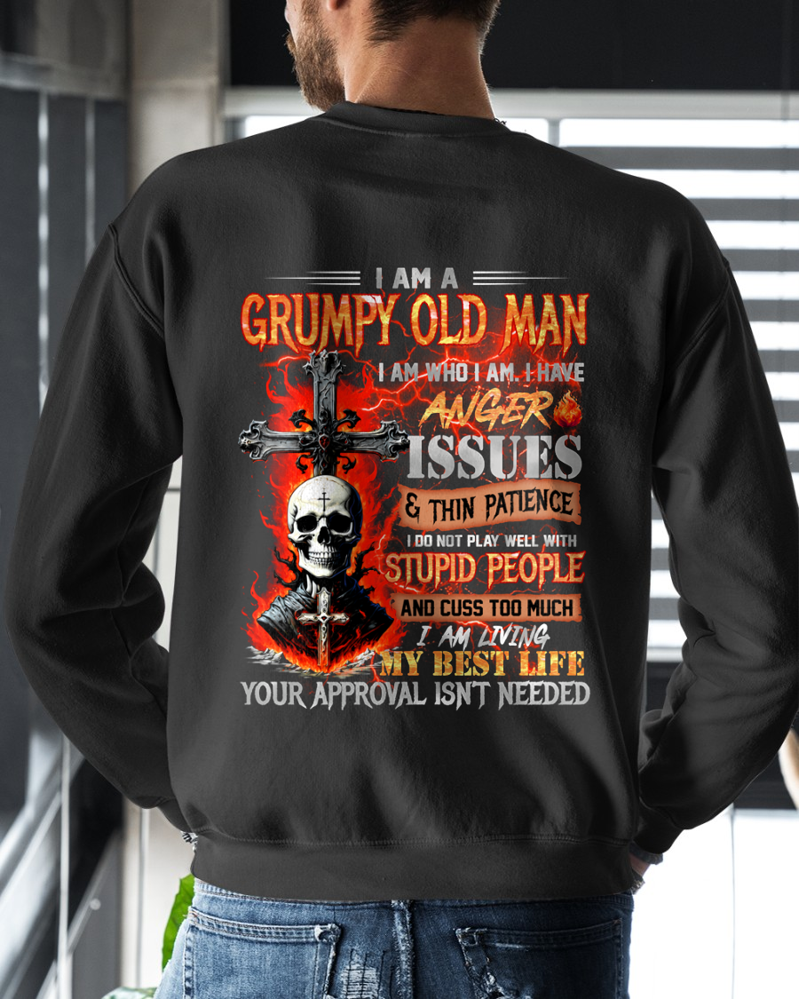 GRUMPY OLD MAN T-SHIRT - FUNNY SKULL ANGER ISSUES TEE - BIRTHDAY GIFT FOR MEN KATE00 (SKU12-319-00)