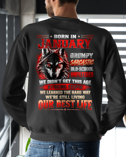 JANUARY - Born In January, Grumpy Sarcastic & Living My Best Life - Gift For Men - KATE01 (SKU2609-378-01)
