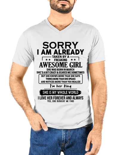 March - Awesome Girl born in March - Special gift for your boyfriend - From Wife KATE03 (SKU.AT16)