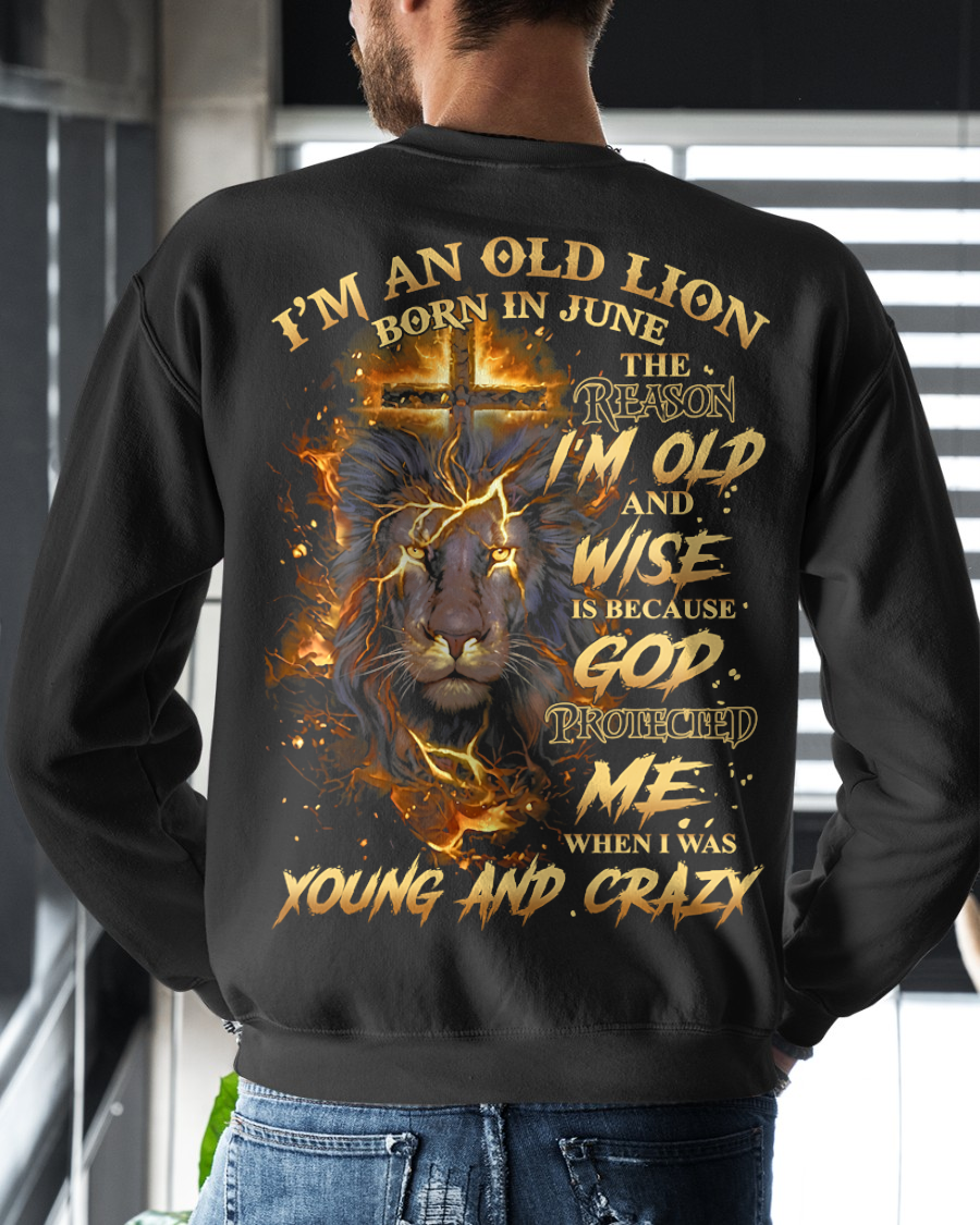 JUNE MEN SHIRT – I’m An Old Lion Born In June, The Reason I’m Old And Wise Is Because God Protected Me When I Was Young And Crazy – Birthday Gift For Men (SKU2602-73-06)
