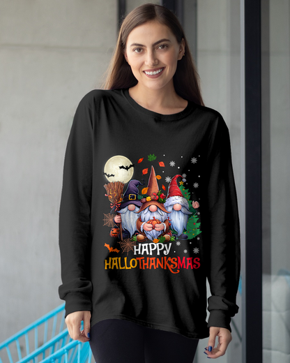 Happy Hallothanksmas Gnomes Lover Halloween Merry Christmas T-Shirt for men women (SKU-MRCM-5) FMA male