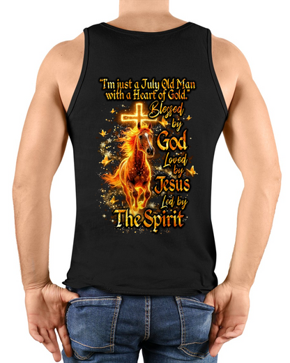 JULY – July Old Man With A Heart Of Gold – Blessed By God Loved By Jesus Led By The Spirit – Birthday Gift – Men Shirt (SKU2603-29-07)
