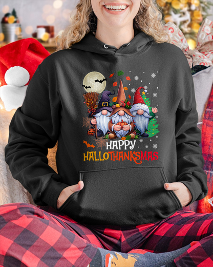 Happy Hallothanksmas Gnomes Lover Halloween Merry Christmas T-Shirt for men women (SKU-MRCM-5) FMA male