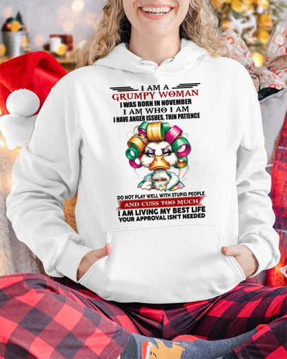 NOVEMBER - GRUMPY WOMAN - BIRTHDAY SHIRT FOR WOMEN - KATE11 (SKU26T-01-22-11)