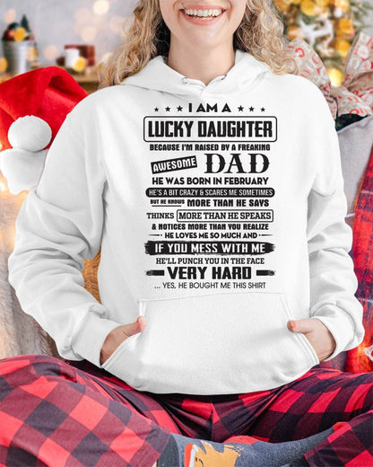 February - Lucky Daughter of Awesome Dad - Perfect Gift For Daughter From Dad - KATE02 (SKU08-47-02)