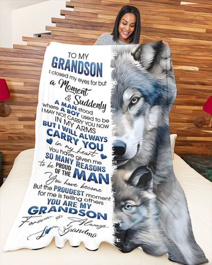 Special Gift for Your Grandson - From Grandma Blanket (SKUB11-73)