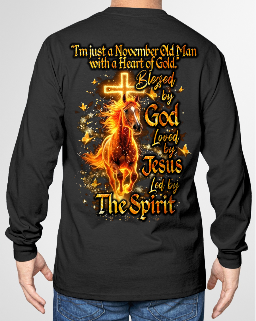 NOVEMBER – November Old Man With A Heart Of Gold – Blessed By God Loved By Jesus Led By The Spirit – Birthday Gift – Men Shirt (SKU2603-29-11)