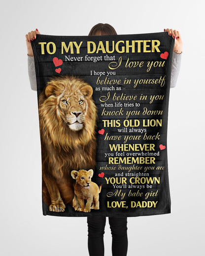 Gift For Daughter From Dad - Lion Blanket