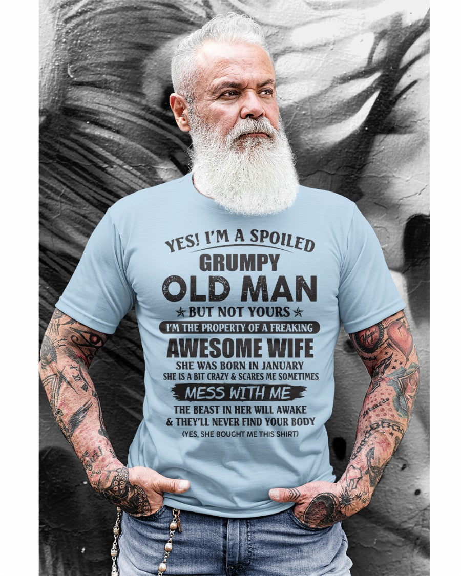 Awesome wife January - Perfect gift for husband From Wife - KATE01 (SKU96-68-01)