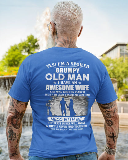 Awesome wife was born March - Gift for boyfriend, Gift for husband from wife - Perfect gift for your husband - KATE03 (SKU10-79-03)