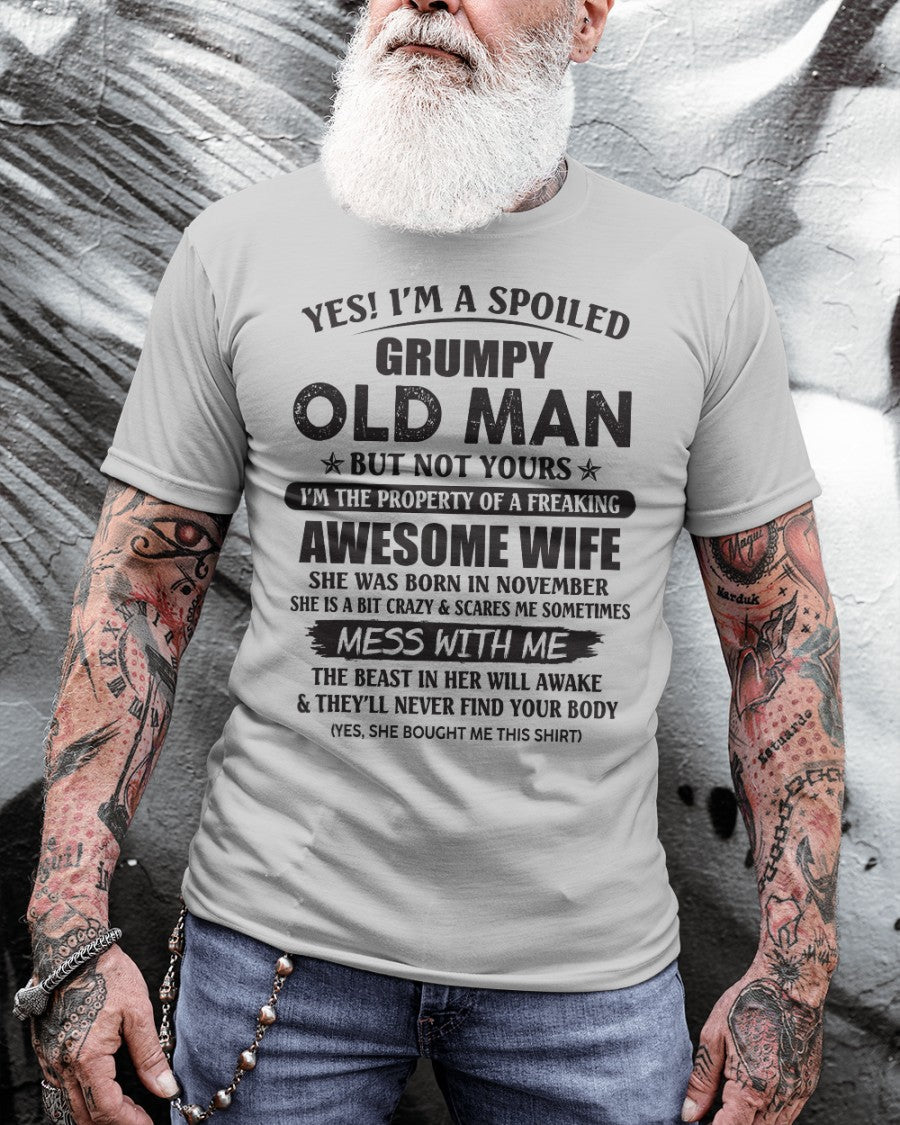 Awesome wife November - Perfect gift for your husband from wife - KATE11 (SKU96-68-11)