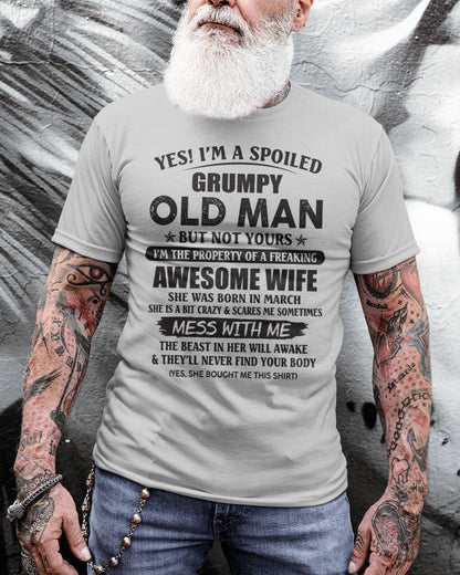 Awesome wife March - Perfect gift for your husband from wife - KATE03 (SKU96-68-03)