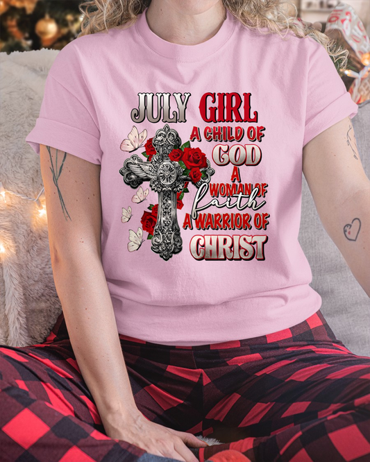 JULY – Girl Child Of God Shirt – Faith Gift for Women (SKU2604-185-07)