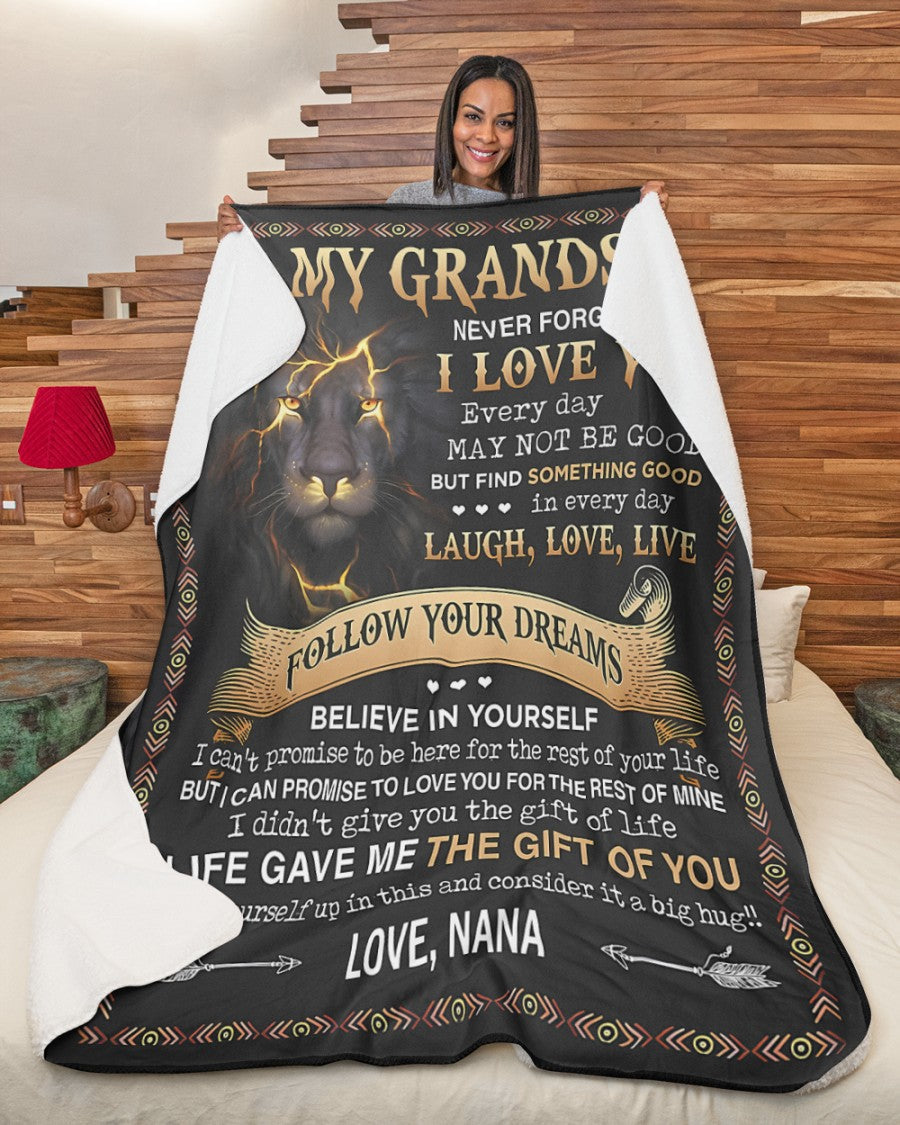 Special Gift For Your Grandson Blanket - From NANA (SKU-CHAU-B08)