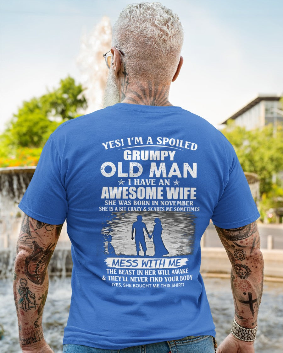 Awesome wife was born November - Gift for boyfriend, Gift for husband from wife - Perfect gift for your husband - KATE11 (SKU10-79-11)