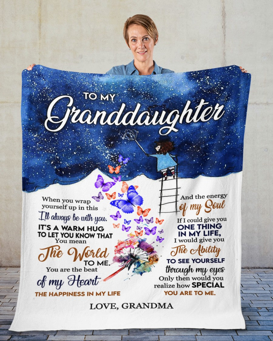 To my granddaughter - Gift for granddaughter Sherpa Fleece Blanket - from grandma