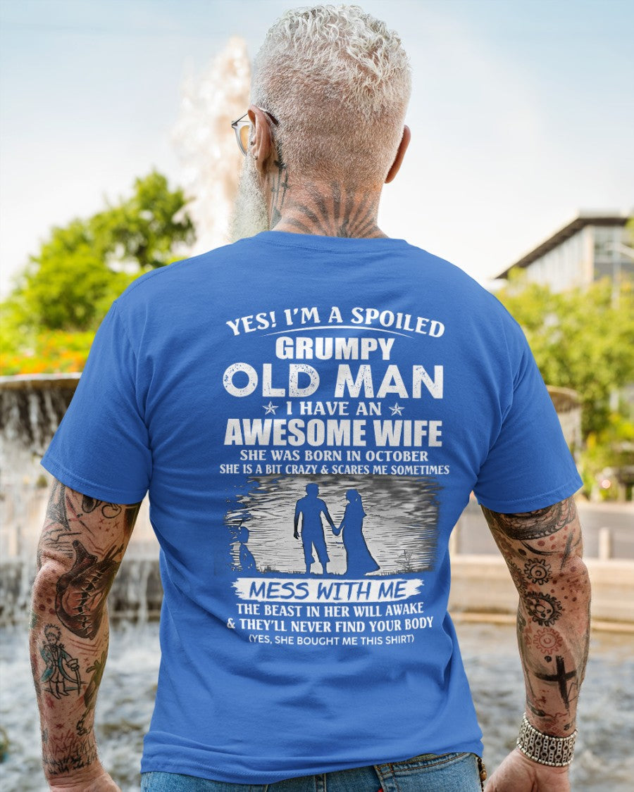 Awesome wife was born October - Gift for boyfriend, Gift for husband from wife - Perfect gift for your husband - KATE10 (SKU10-79-10)