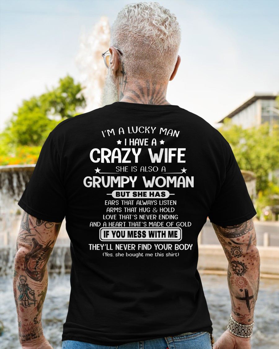 LUCKY MAN OF A GRUMPY WIFE  - GIFT FROM WIFE - KATE00 (SKU12-277-00)