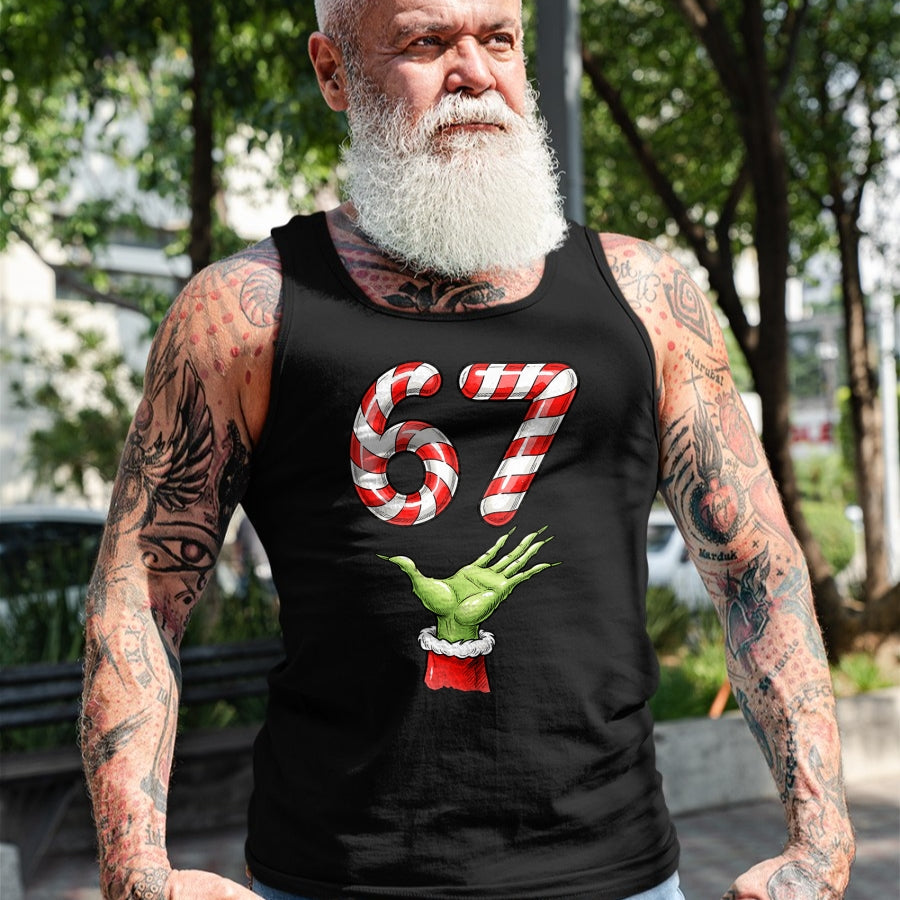 Santa Six Seven 67 Meme Christmas 67 Candy Cane Kids Boys T-Shirt - Christmas Unisex T-Shirt/Hoodie/Sweatshirt - HNDS00