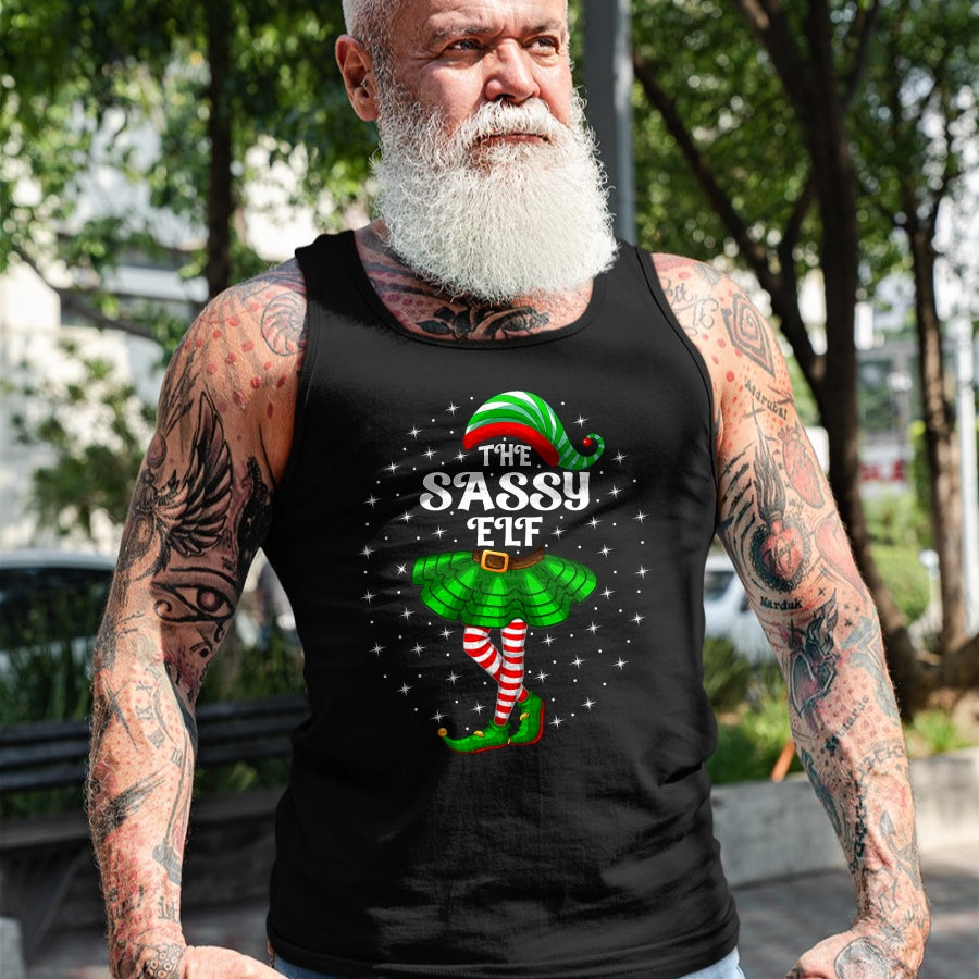 Xmas Family Matching Women Girls Mom The Sassy Elf Christmas T-Shirt - Christmas Unisex T-Shirt/Hoodie/Sweatshirt - HNDS00