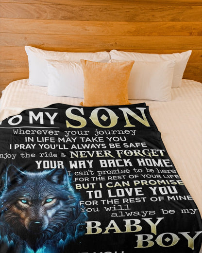 Special Gift For Your Son Blanket - From Mom01