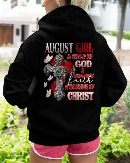 AUGUST – August Girl A Child Of God Shirt – Woman Of Faith Christian Apparel – Warrior Of Christ Gift for Women (SKU2604-243-08)