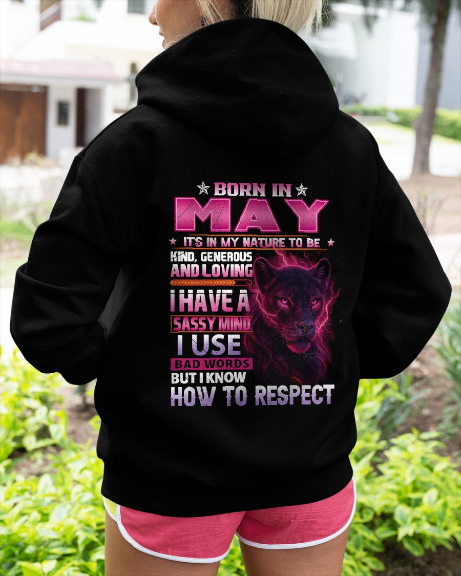 Born in May T-Shirt – Sassy Mind, Respect Quote Panther Design - FMA KATE05 (SKU09-24-05)