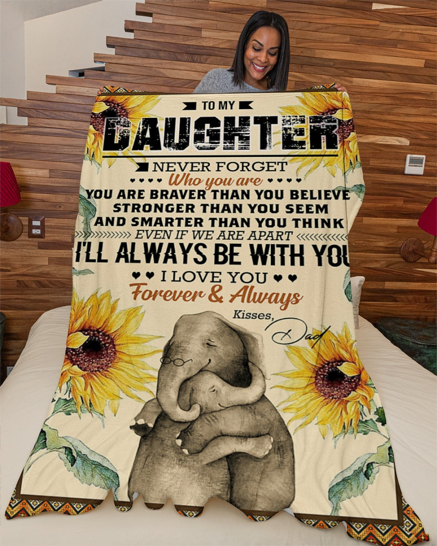Elephant Blanket Love Your Dad Blanket - Gift For Daughter From Dad (SKUB06-65)