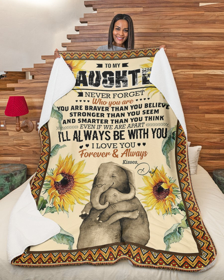 Elephant Blanket Love Your Dad Blanket - Gift For Daughter From Dad (SKUB06-65)