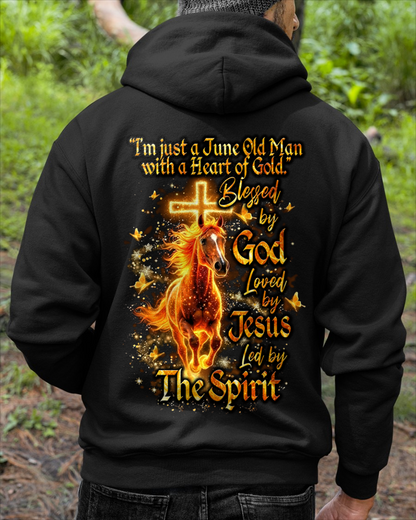 JUNE – June Old Man With A Heart Of Gold – Blessed By God Loved By Jesus Led By The Spirit – Birthday Gift – Men Shirt (SKU2603-29-06)