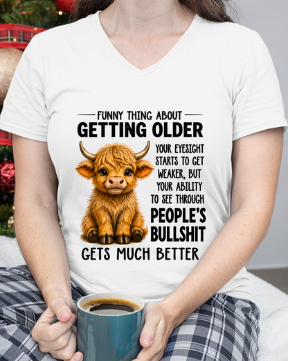Funny Thing About Getting Older Highland Cow - Funny T-Shirt (SKU2607-249-00)
