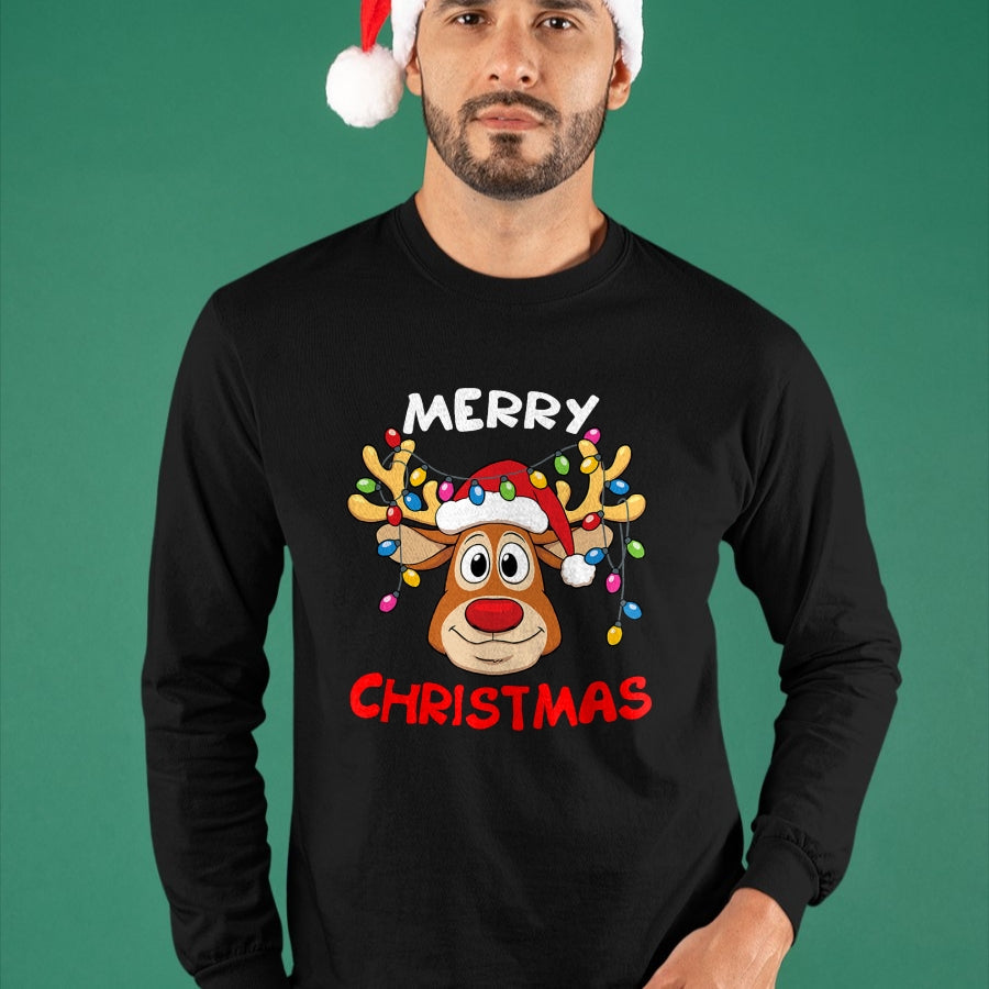 Merry Christmas Reindeer Xmas Family Men Women T-Shirt - Christmas Unisex T-Shirt/Hoodie/Sweatshirt - HNDS00