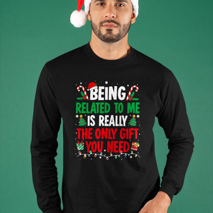 Being Related To Me Funny Christmas Family Xmas Pajamas T-Shirt  - Christmas Unisex T-Shirt/Hoodie/Sweatshirt - HNDS00